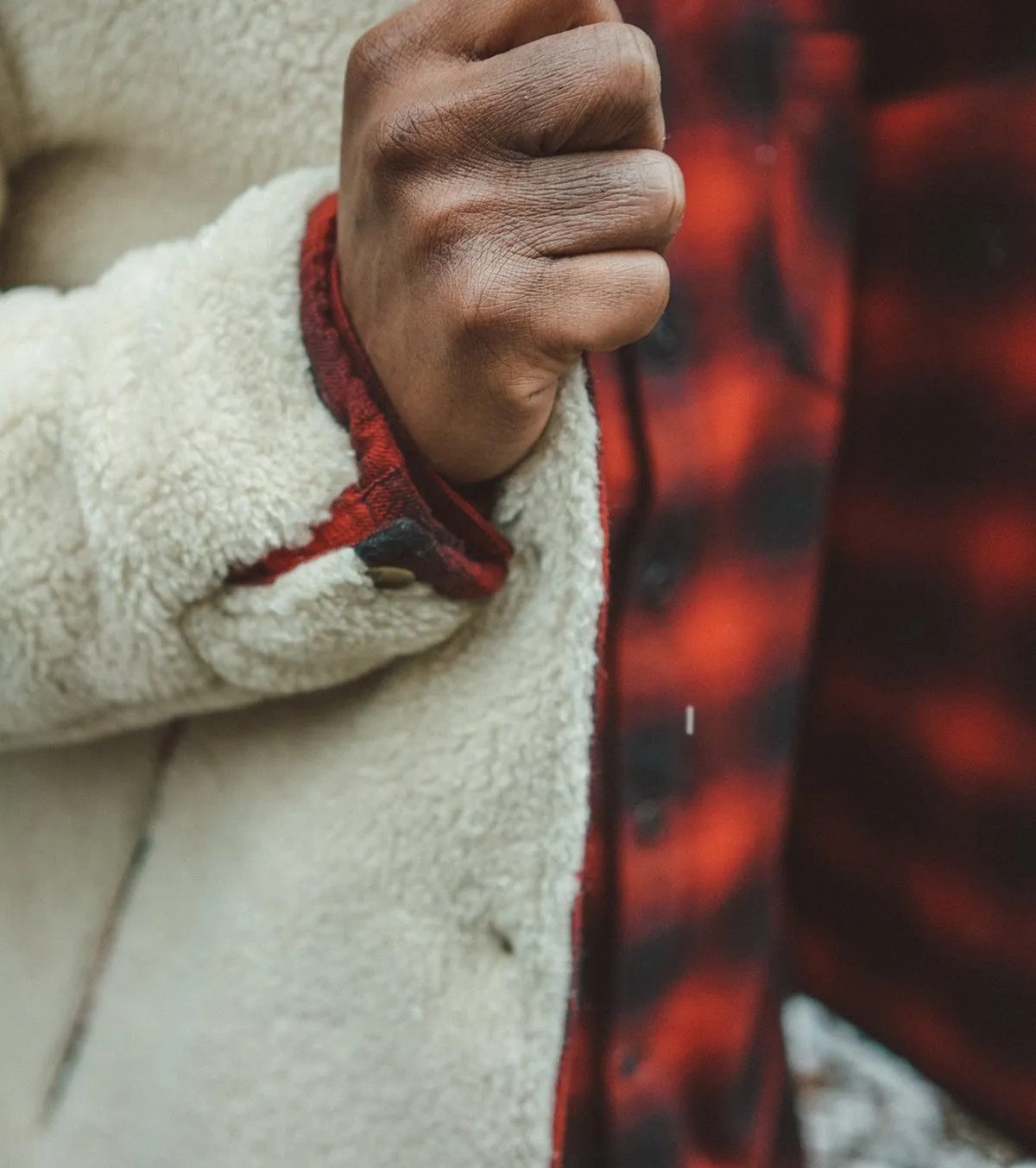 REVERSIBLE SHERPA JKT - RED PLAID sold by Lapstone & Hammer product image thumbnail 5
