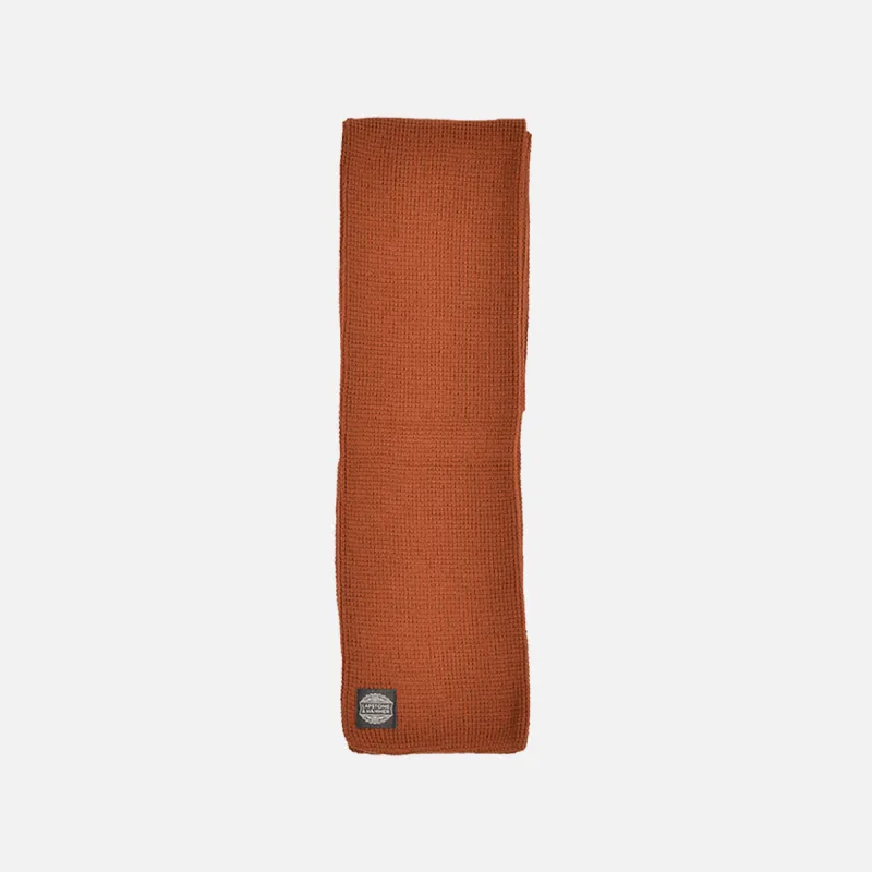 WAFFLE KNIT SCARF - RUST sold by Lapstone & Hammer