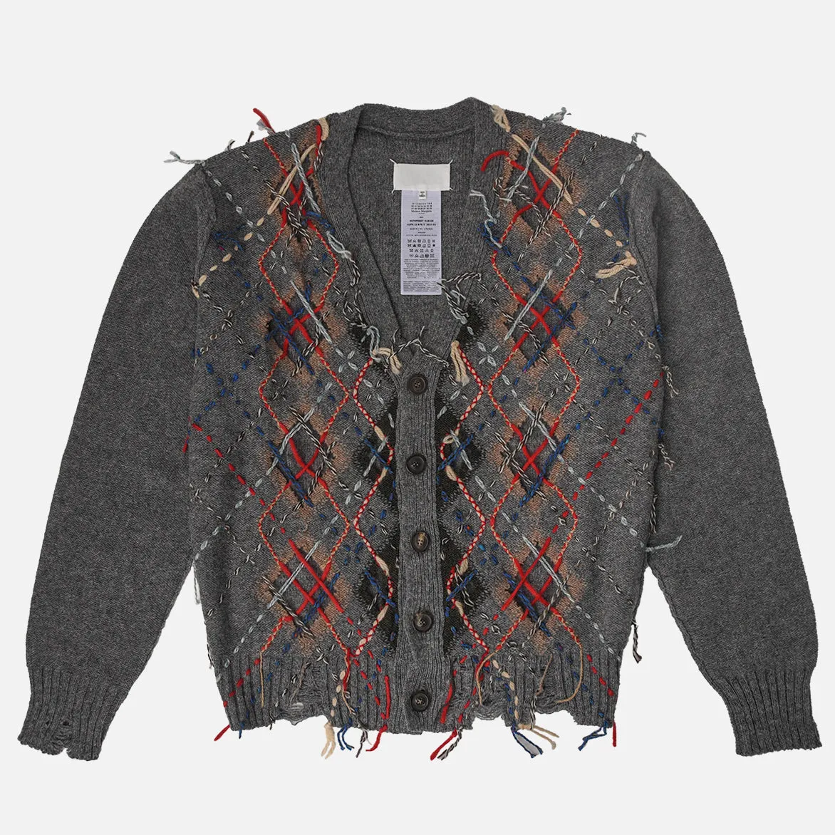 CUT-OUT ARGYLE CARDIGAN - GREY sold by Lapstone & Hammer