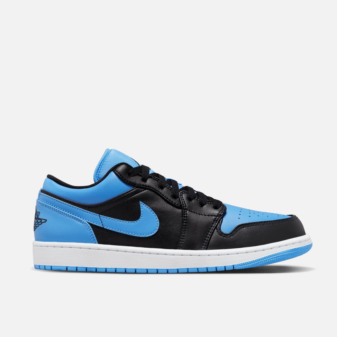 AIR JORDAN 1 LOW - BLACK / UNIVERSITY BLUE sold by Lapstone & Hammer
