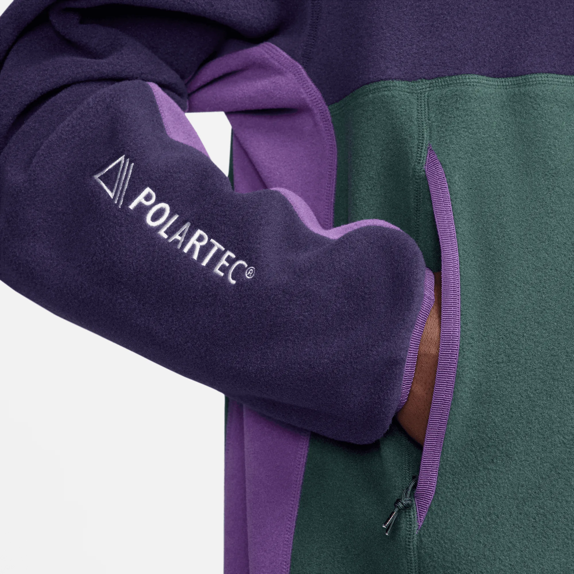 NIKE ACG WOLF TREE POLLOVER HOODIE - DEEP JUNGLE / PURPLE INK sold by Lapstone & Hammer product image thumbnail 5