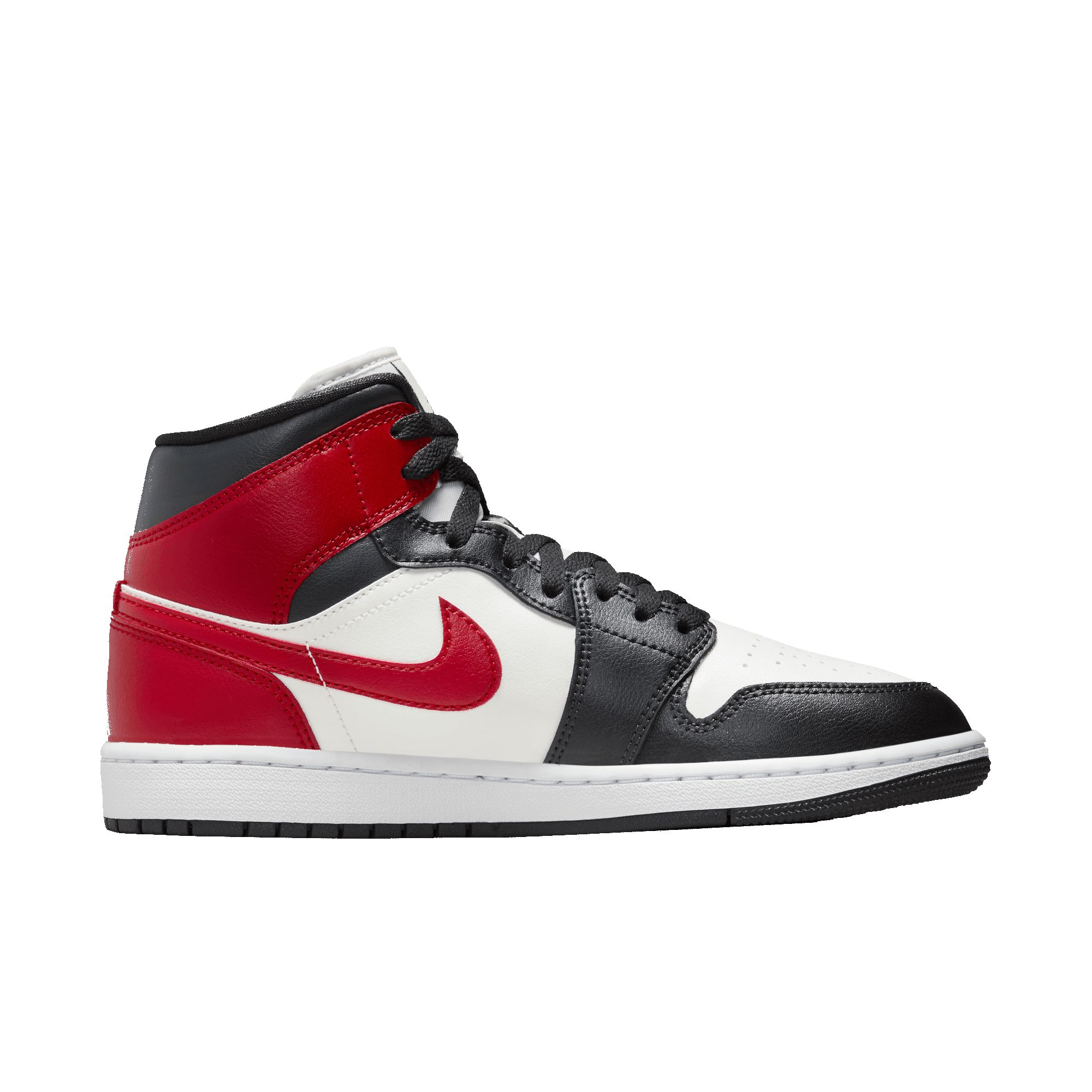 WMNS AIR JORDAN 1 MID "BLACK TOE" sold by Lapstone & Hammer product image thumbnail 3