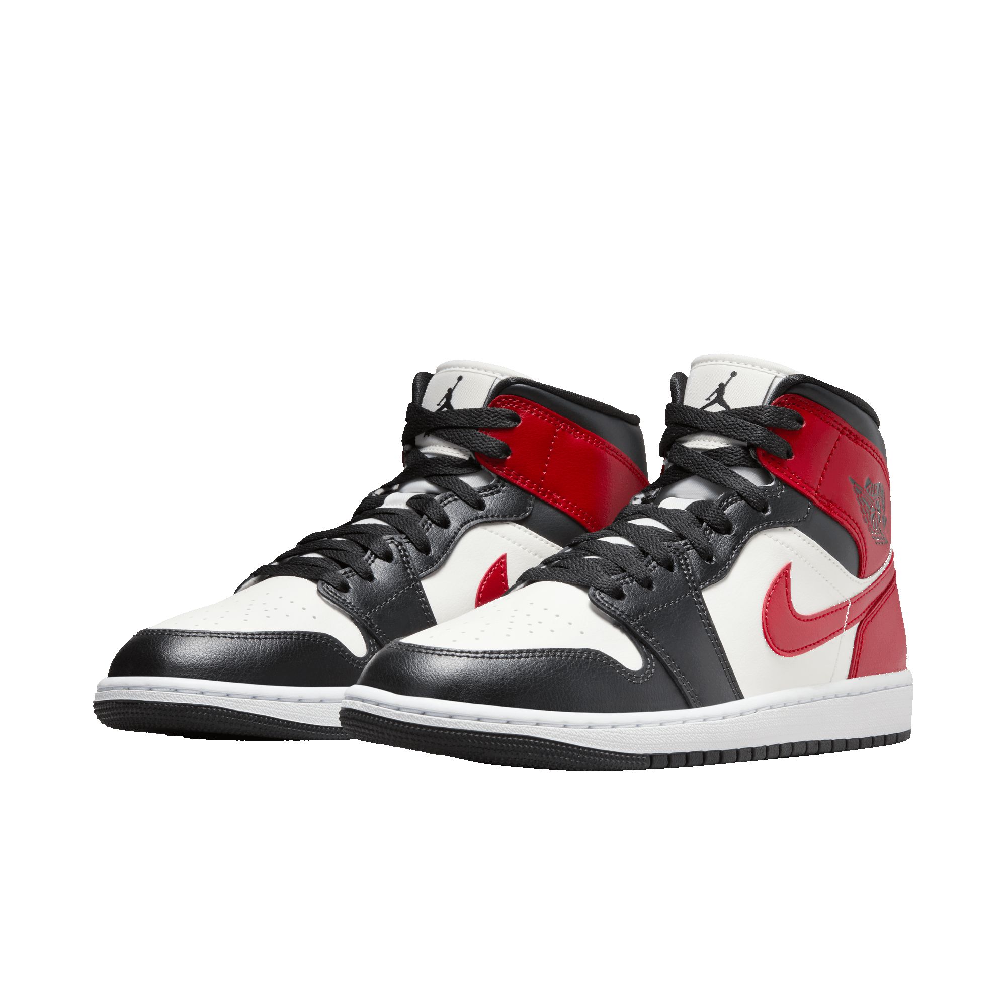 WMNS AIR JORDAN 1 MID "BLACK TOE" sold by Lapstone & Hammer product image thumbnail 2
