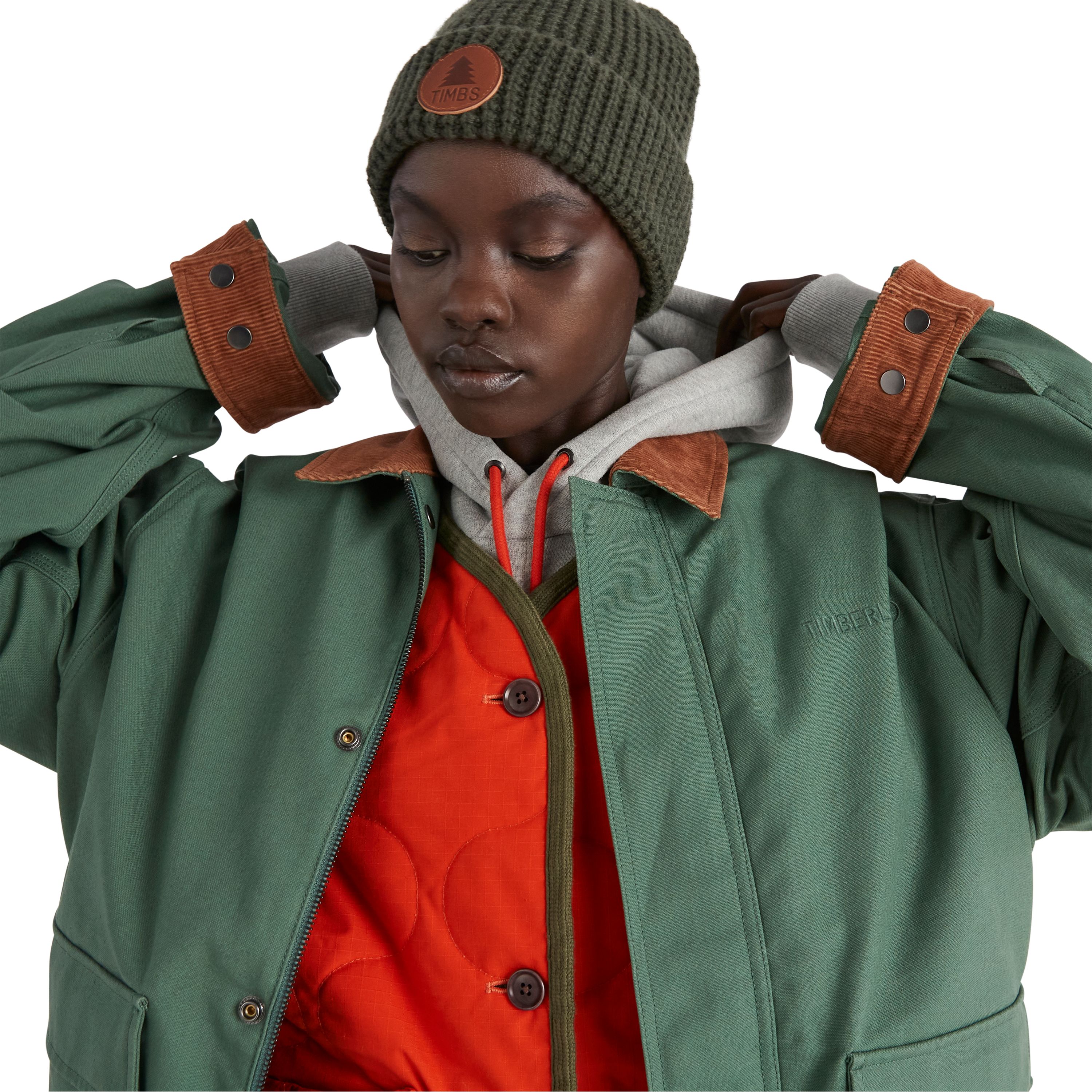 NINA CHANEL ABNEY X TIMBERLAND BARN COAT - GREEN sold by Lapstone & Hammer product image thumbnail 2