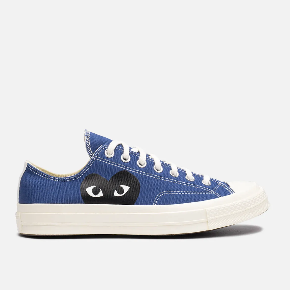 CDG PLAY X CONVERSE CHUCK 70 OX "BLACK HEART" - BLUE QUARTZ sold by Lapstone & Hammer