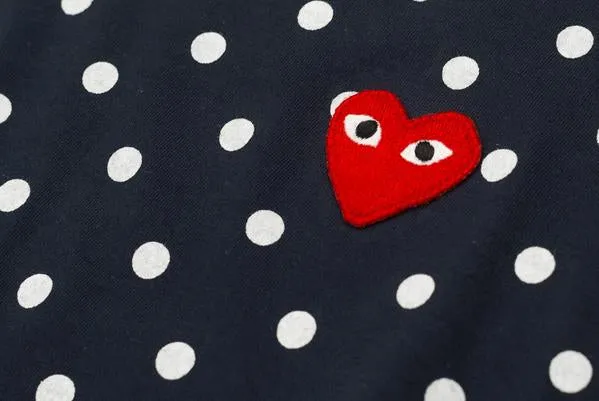 POLKA DOT HEART LOGO LS TEE - NAVY / WHITE sold by Lapstone & Hammer product image thumbnail 3