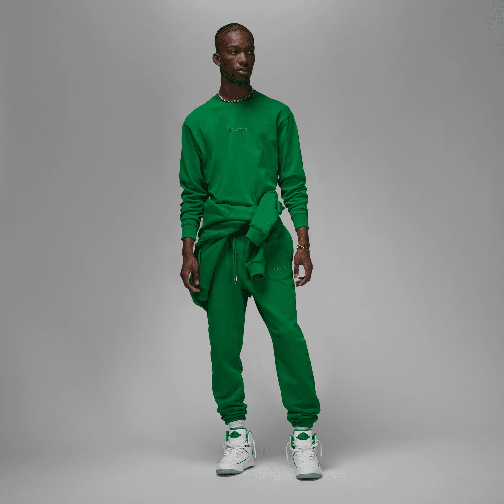 JORDAN WORDMARK MEN`S L/S TEE - GREEN sold by Lapstone & Hammer product image thumbnail 2