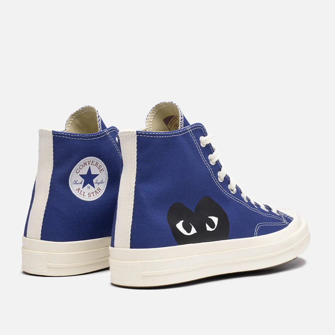 CDG PLAY X CONVERSE CHUCK 70 HIGH "BLACK HEART" - BLUE QUARTZ sold by Lapstone & Hammer product image thumbnail 3