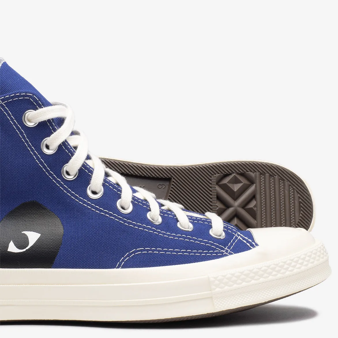 CDG PLAY X CONVERSE CHUCK 70 HIGH "BLACK HEART" - BLUE QUARTZ sold by Lapstone & Hammer product image thumbnail 4