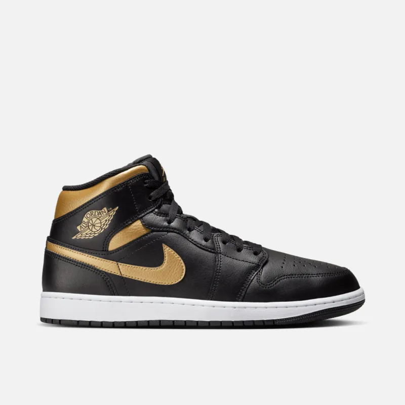 AIR JORDAN 1 MID - BLACK / METALLIC GOLD sold by Lapstone & Hammer
