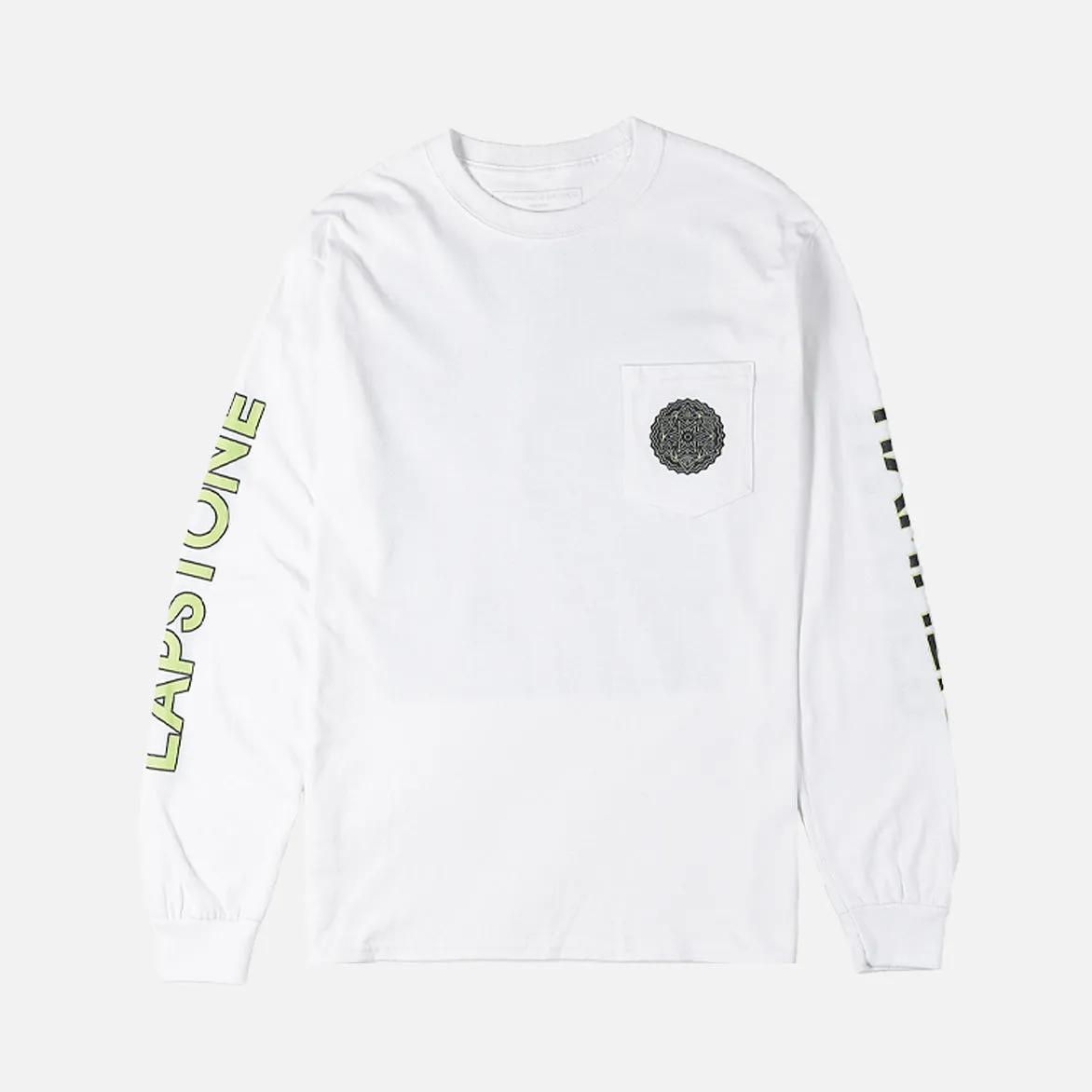 LAPSTONE DECO L/S TEE - WHITE / NEON sold by Lapstone & Hammer