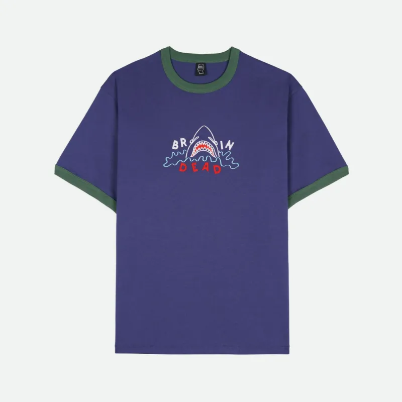 SHARK ATTACK RINGER T-SHIRT sold by Lapstone & Hammer