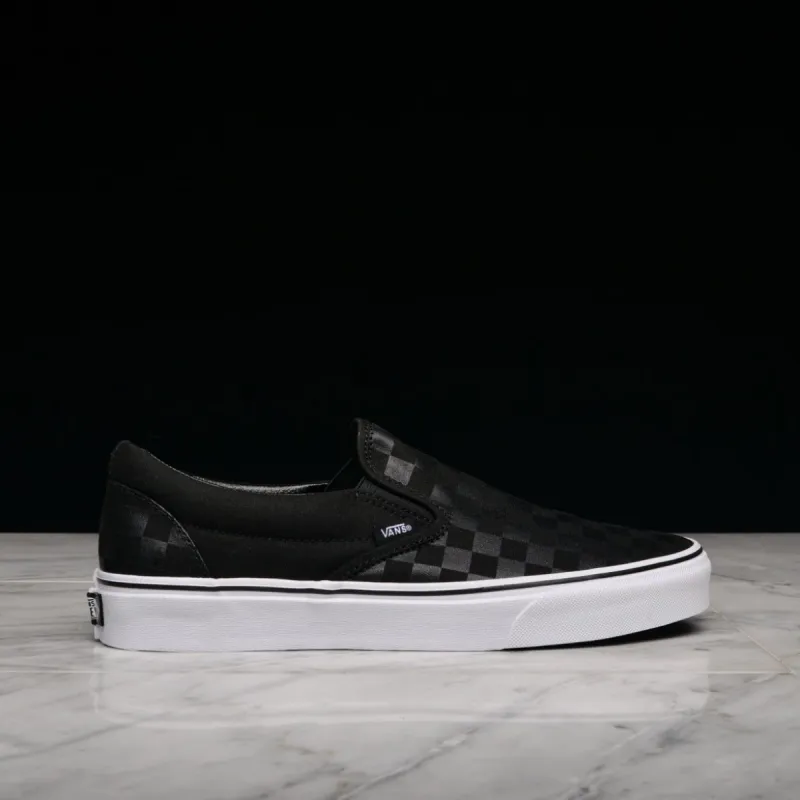 CLASSIC SLIP-ON (CHECKERBOARD) - BLACK / BLACK sold by Lapstone & Hammer