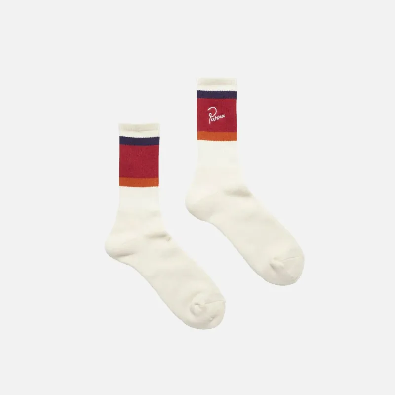 SCRIPT LOGO CREW SOCKS - OFF WHITE sold by Lapstone & Hammer