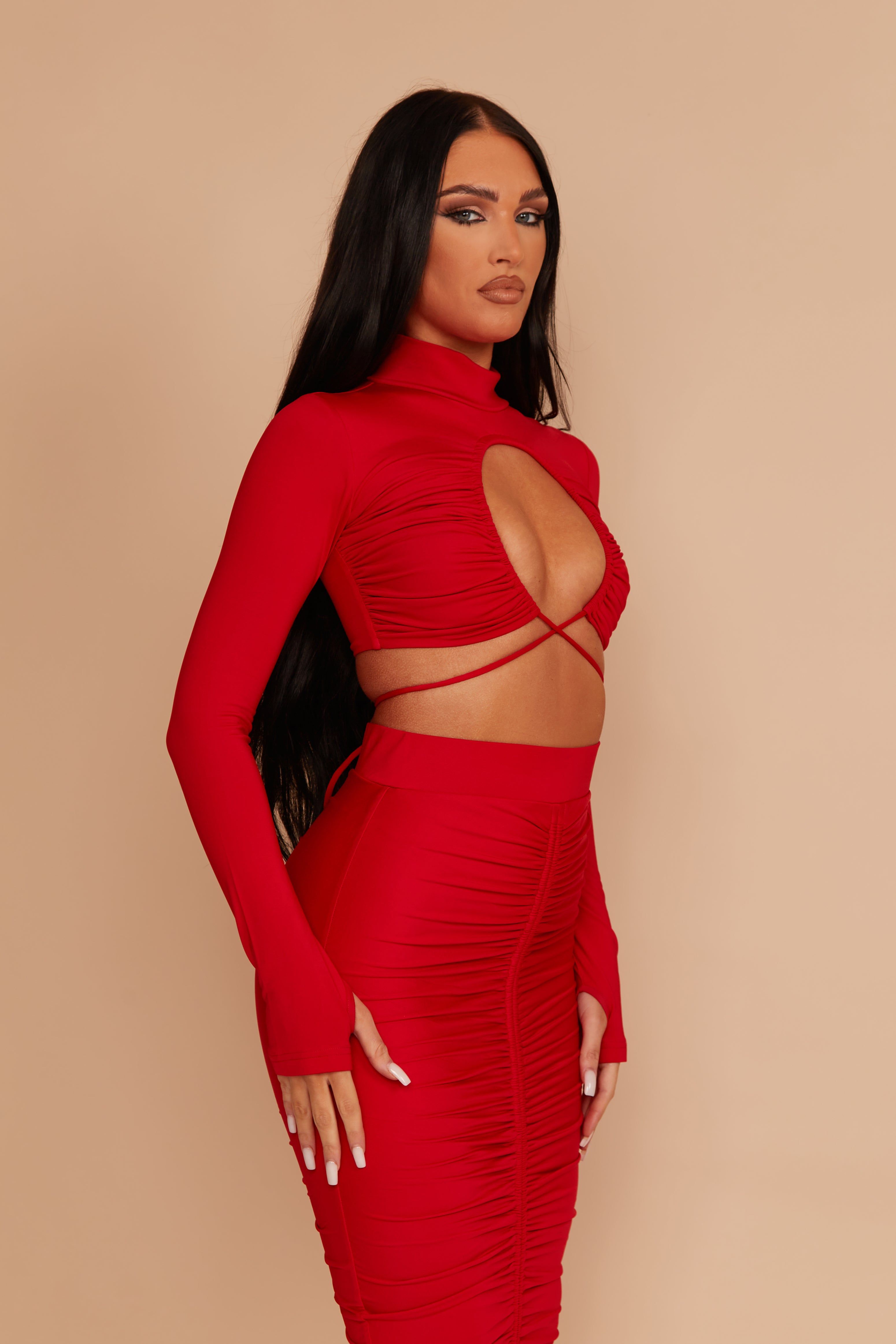 Red Ruched Set sold by MARS THE LABEL product image thumbnail 4