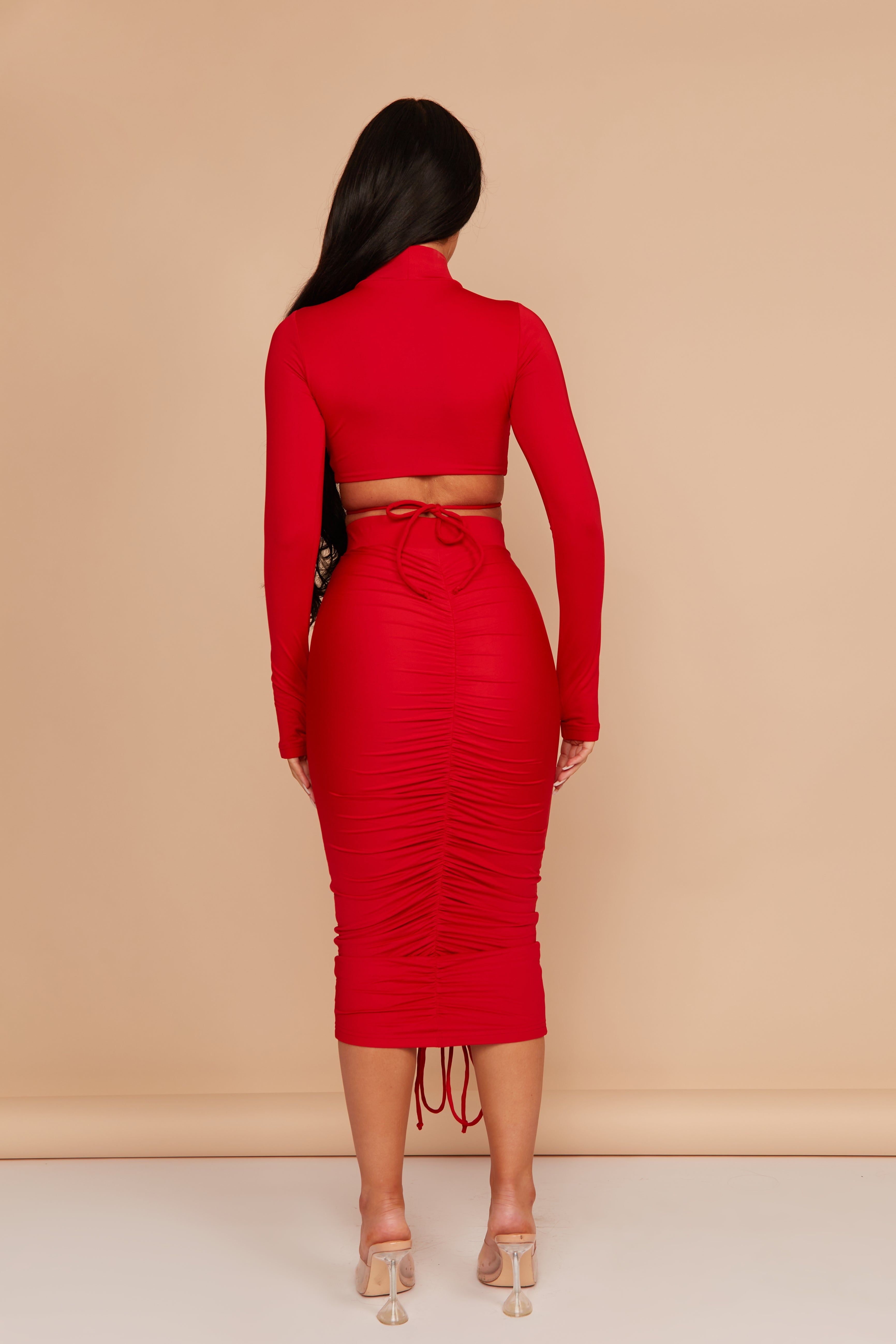 Red Ruched Set sold by MARS THE LABEL product image thumbnail 5