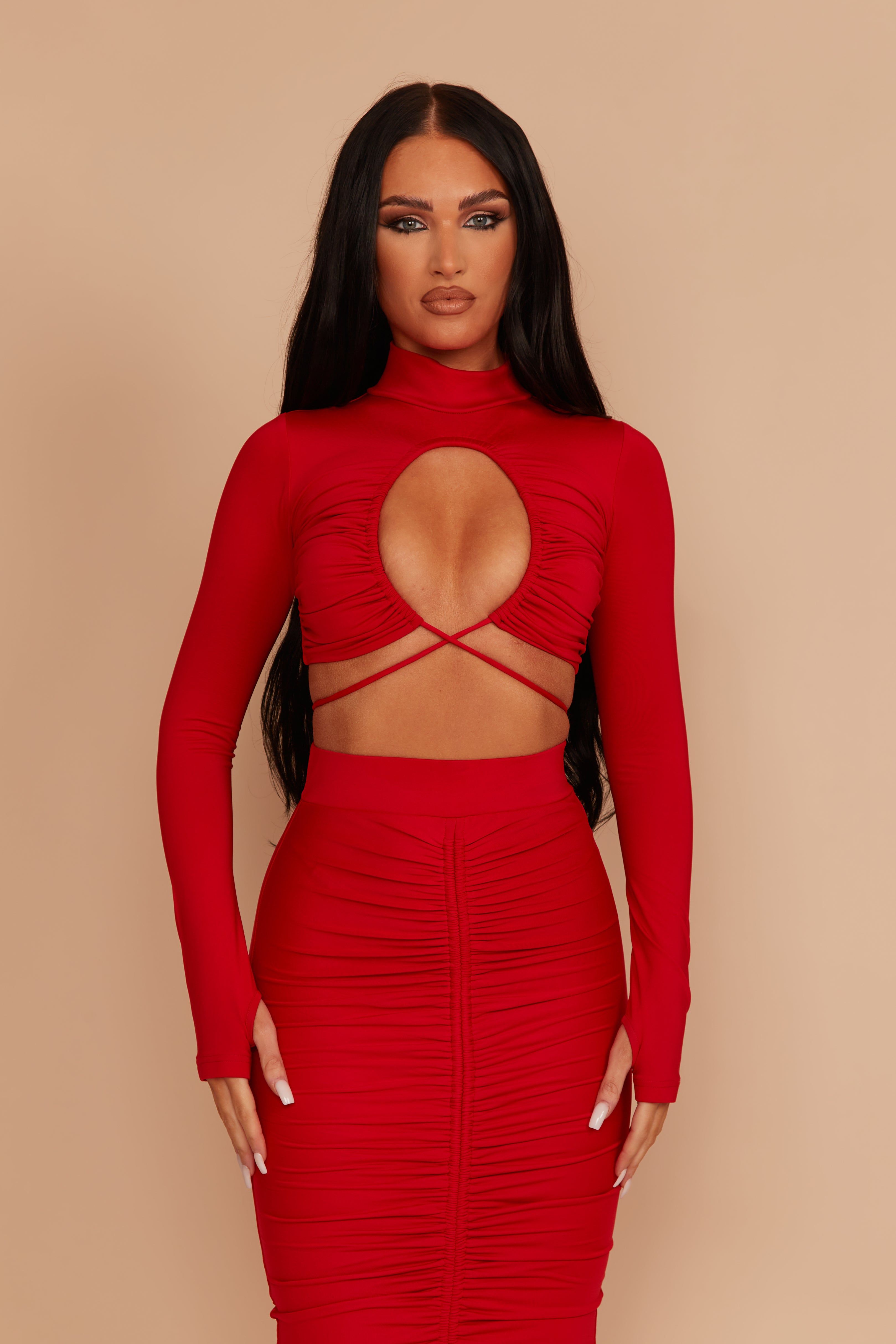 Red Ruched Set sold by MARS THE LABEL product image thumbnail 2