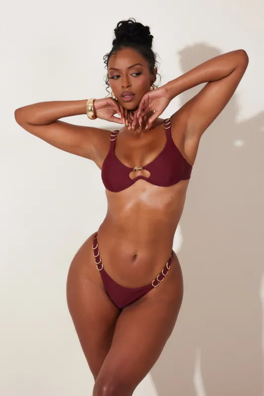 The Mars detail cup bikini - Wine  sold by MARS THE LABEL