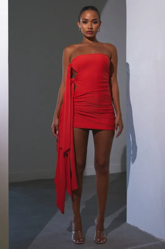 The Tie Skirt Bandeau Set- Orange sold by MARS THE LABEL