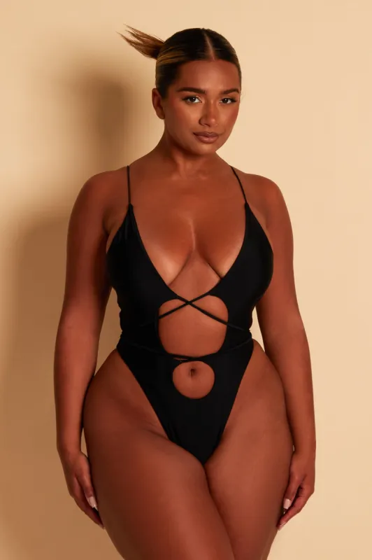 Tie Me Your Way Swim - Black sold by MARS THE LABEL