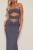 The ring bandeau maxi dress - Charcoal sold by MARS THE LABEL