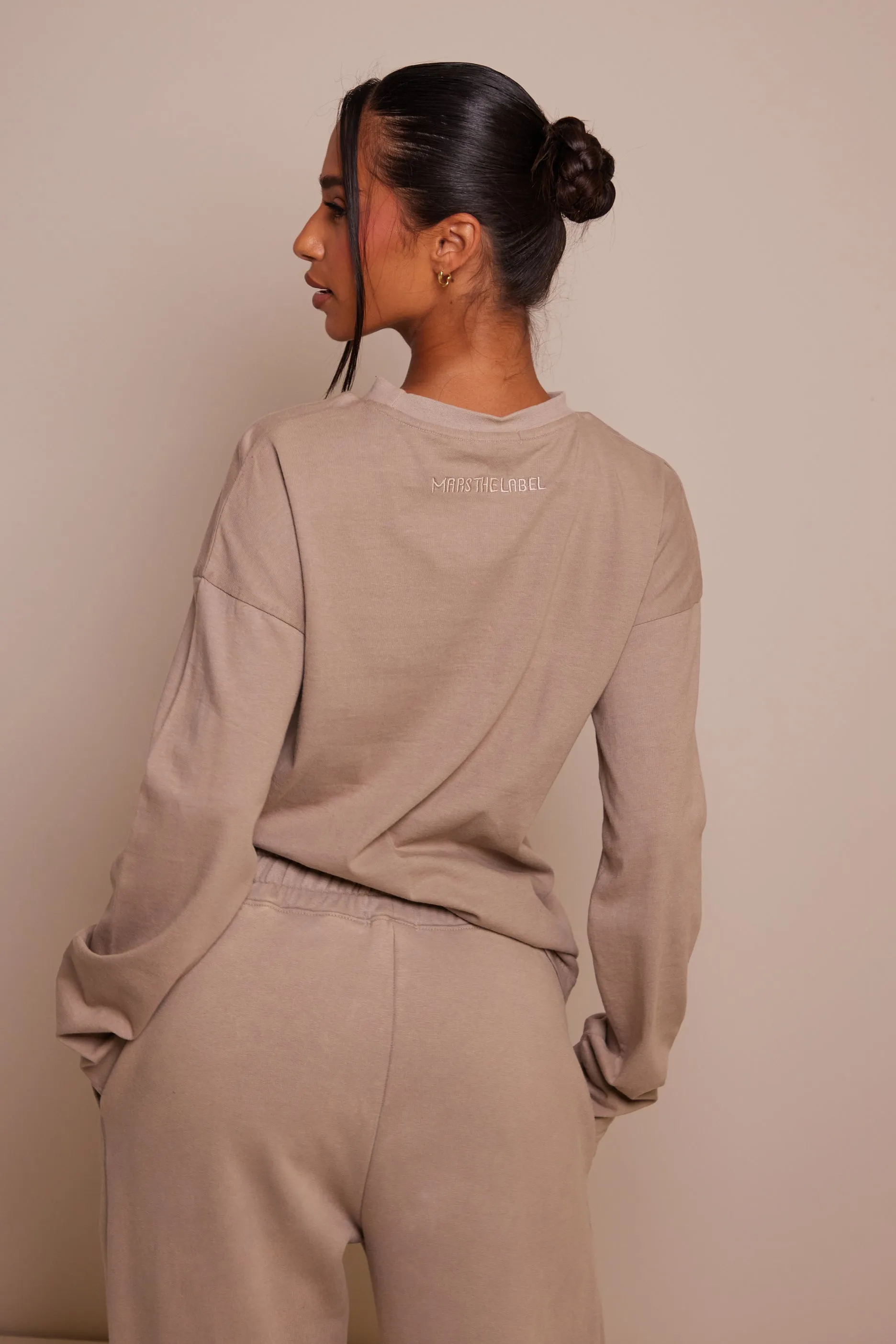 The Embossed Long Sleeve T-shirt - Stone sold by MARS THE LABEL product image thumbnail 4