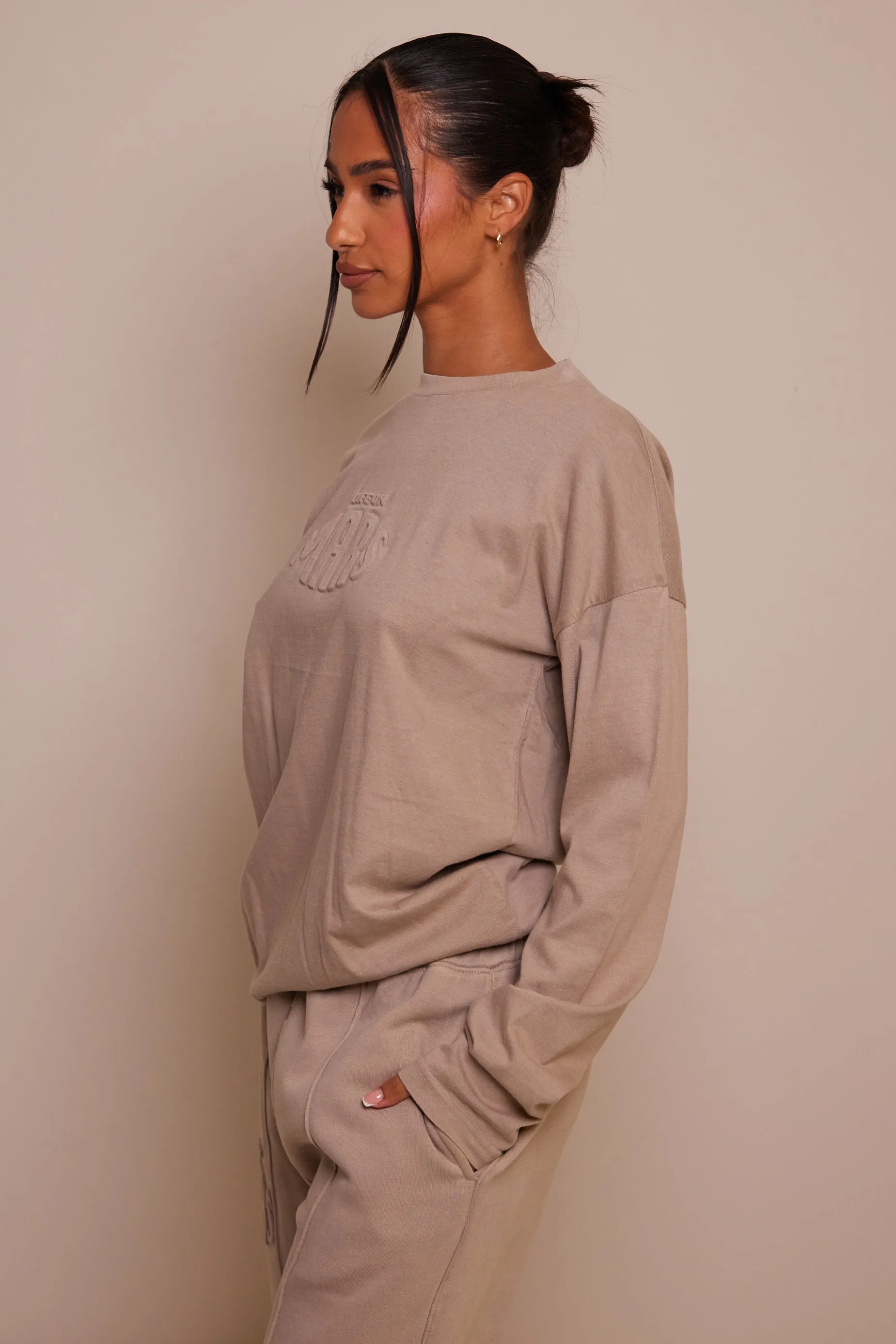 The Embossed Long Sleeve T-shirt - Stone sold by MARS THE LABEL product image thumbnail 2