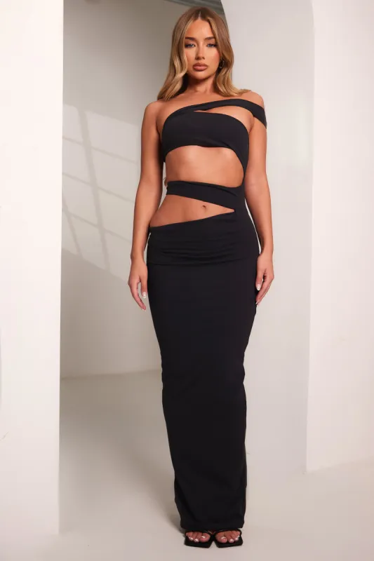 The multi strap maxi- Black sold by MARS THE LABEL