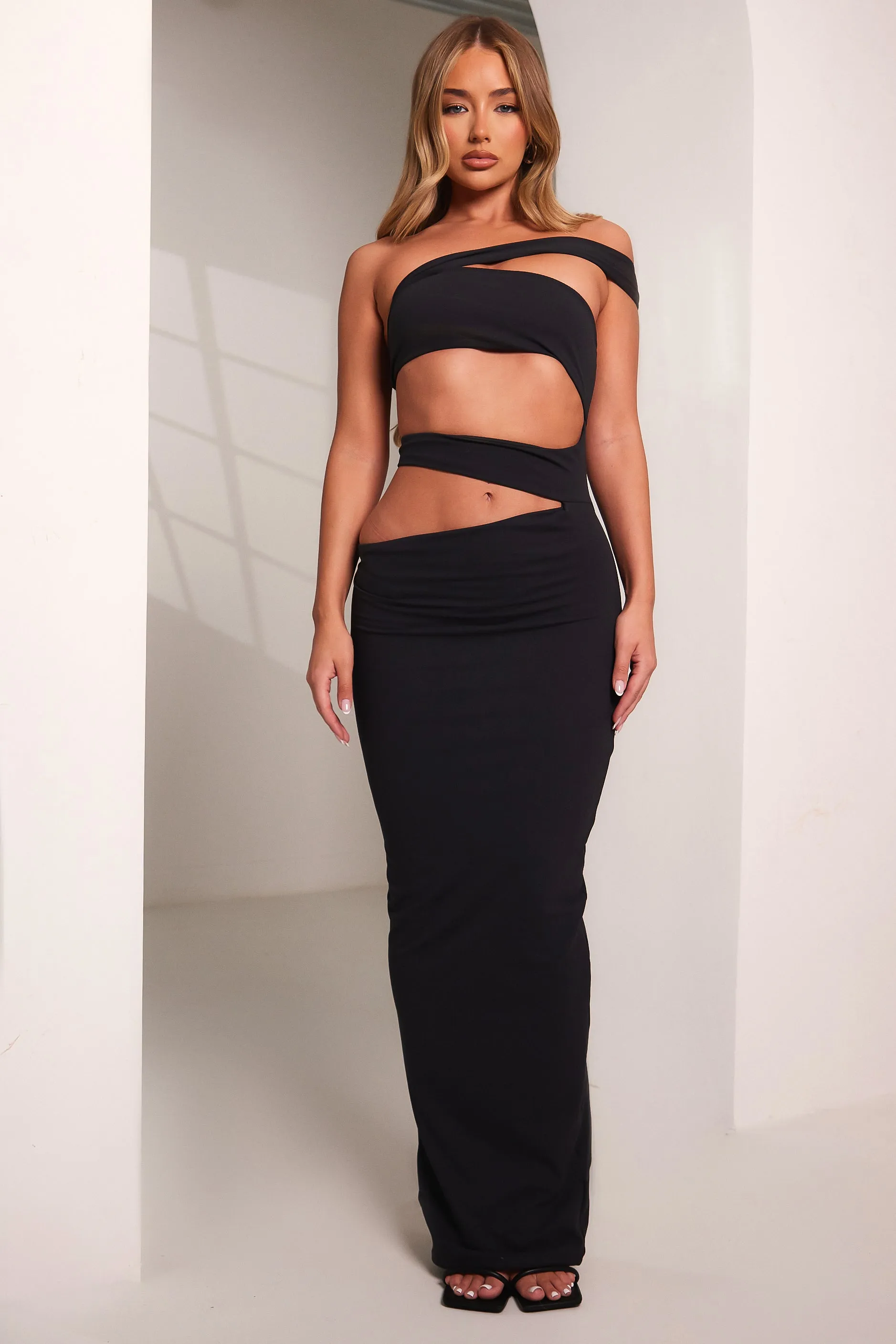 The multi strap maxi- Black sold by MARS THE LABEL
