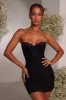The mesh panel lace cup mini - Black sold by MARS THE LABEL