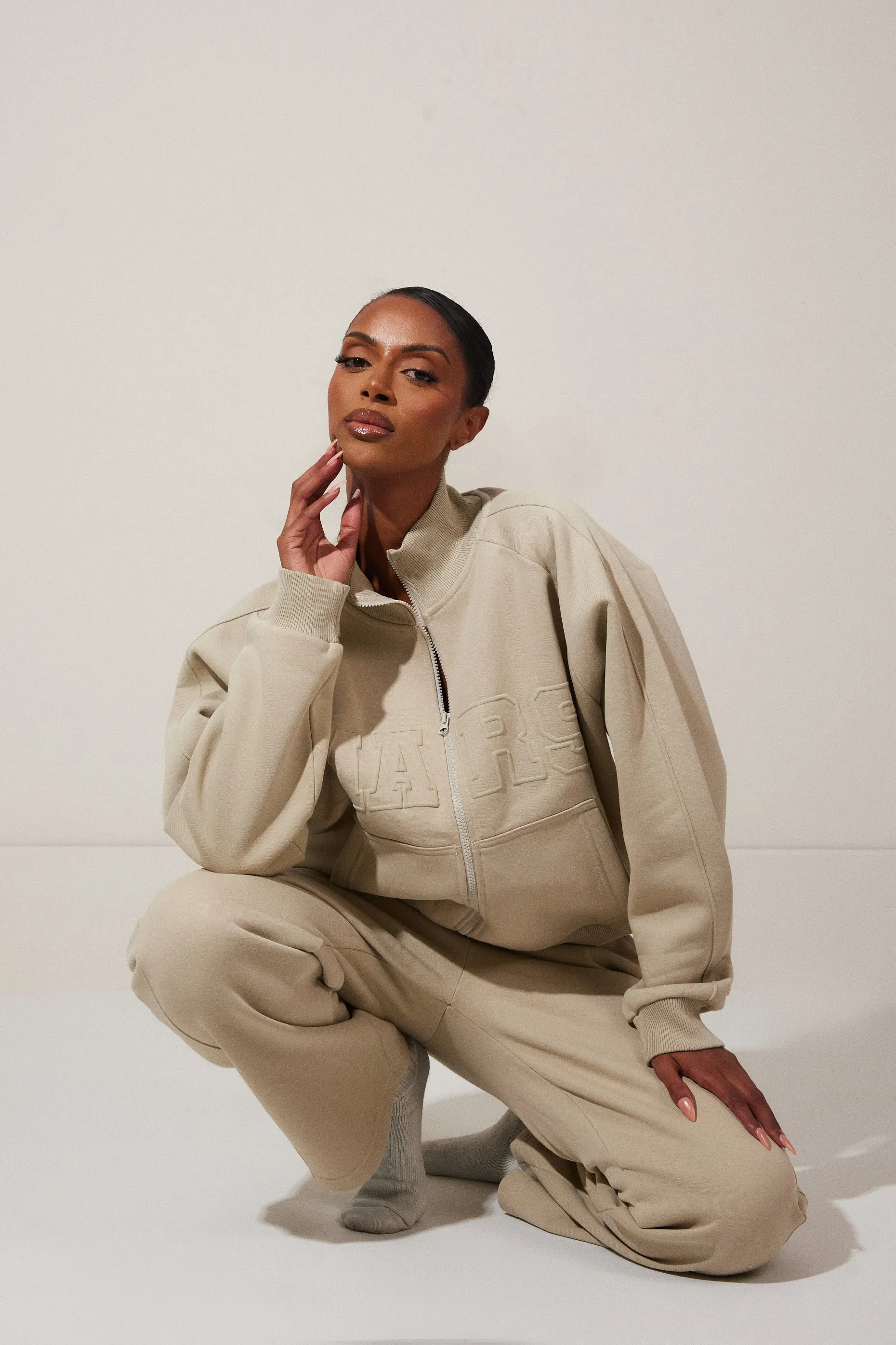 The Graphic Varsity Straight Leg Joggers - Stone sold by MARS THE LABEL product image thumbnail 3