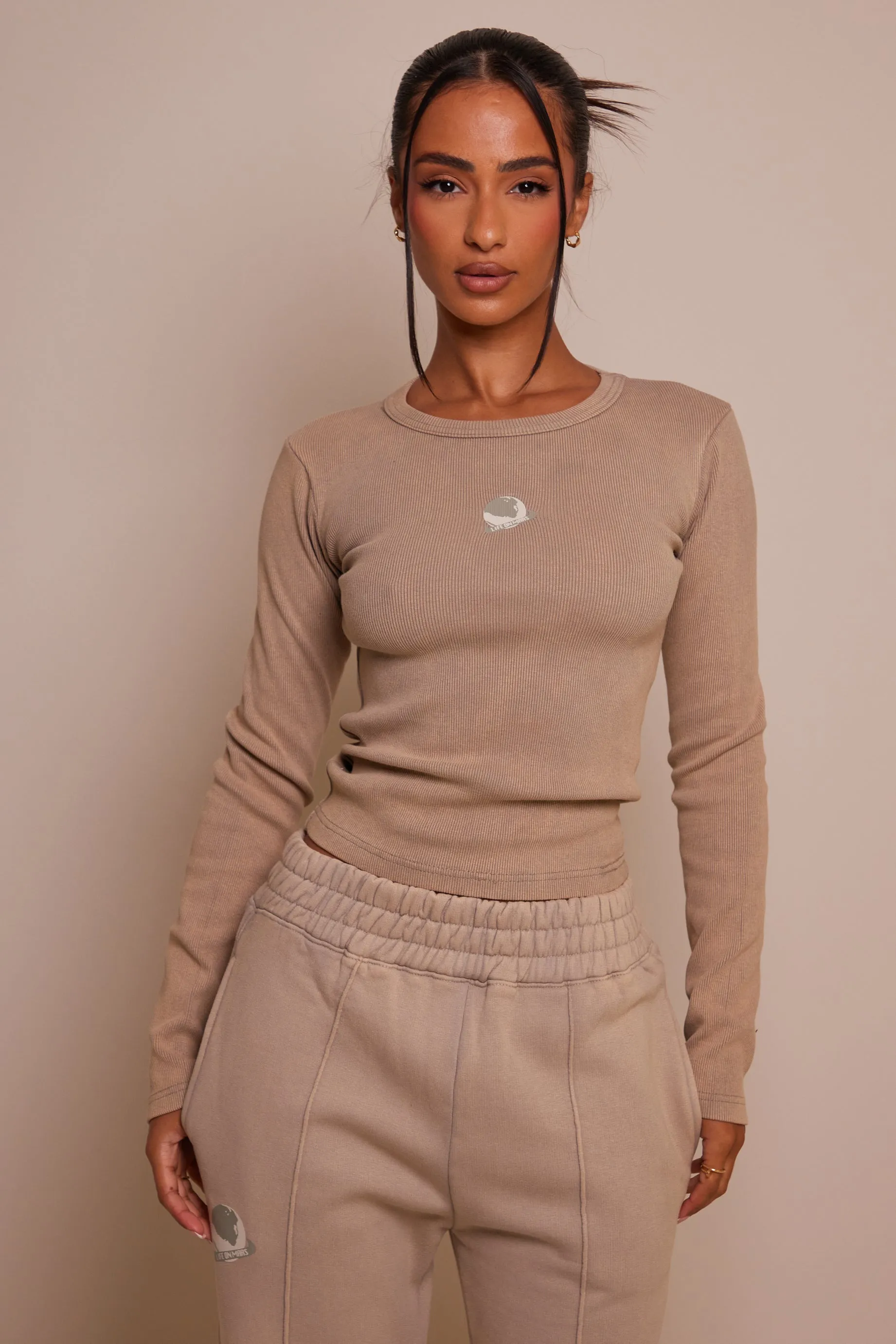 The Planet Long Sleeve T-shirt - Stone sold by MARS THE LABEL