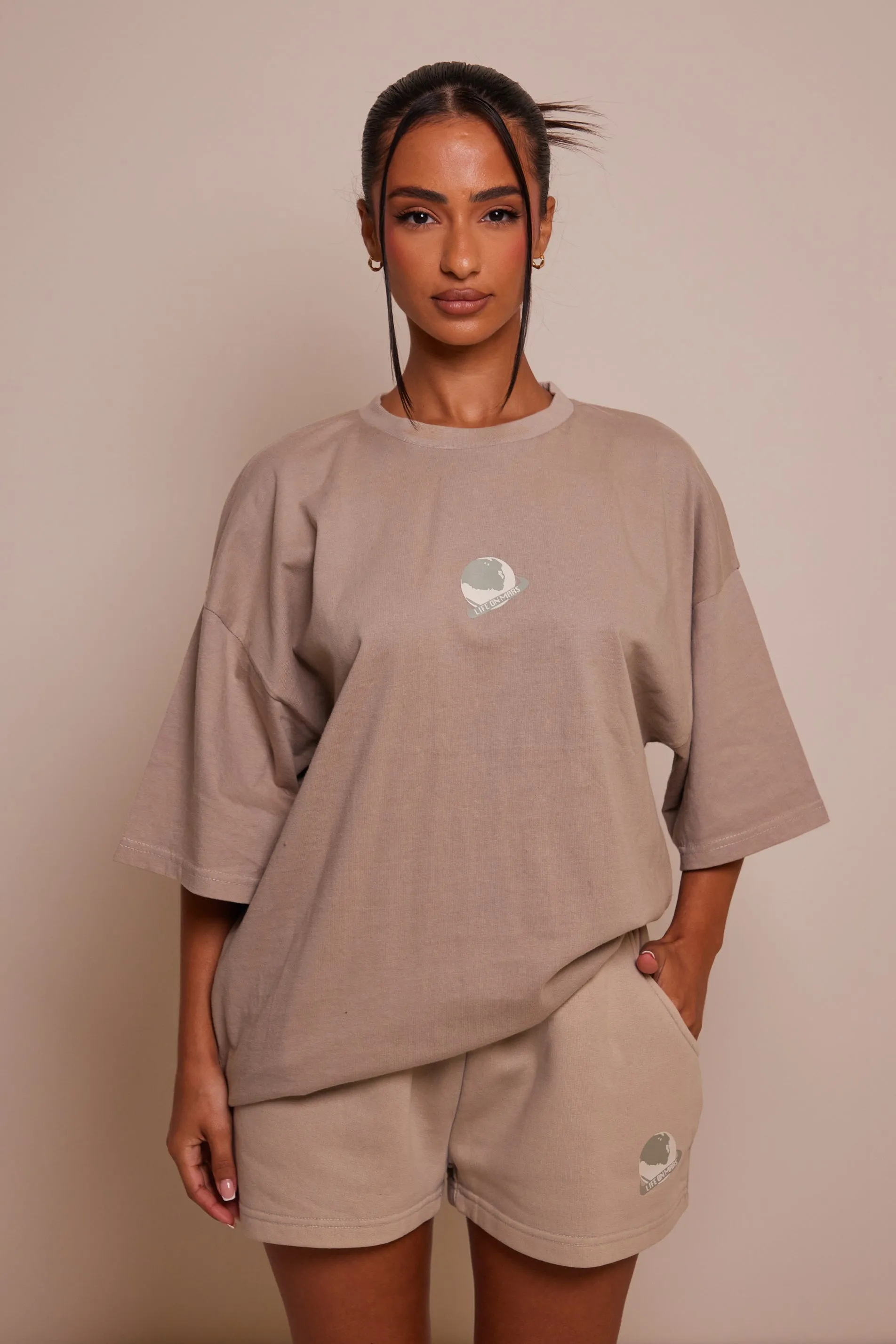 Planet Mars Short Sleeve T-shirt - Stone sold by MARS THE LABEL product image thumbnail 2