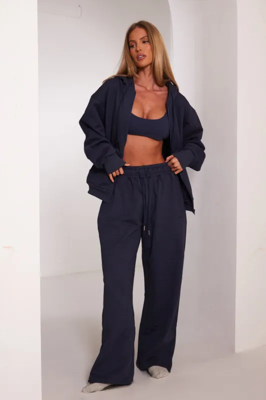 The Wide Leg Joggers - Navy sold by MARS THE LABEL