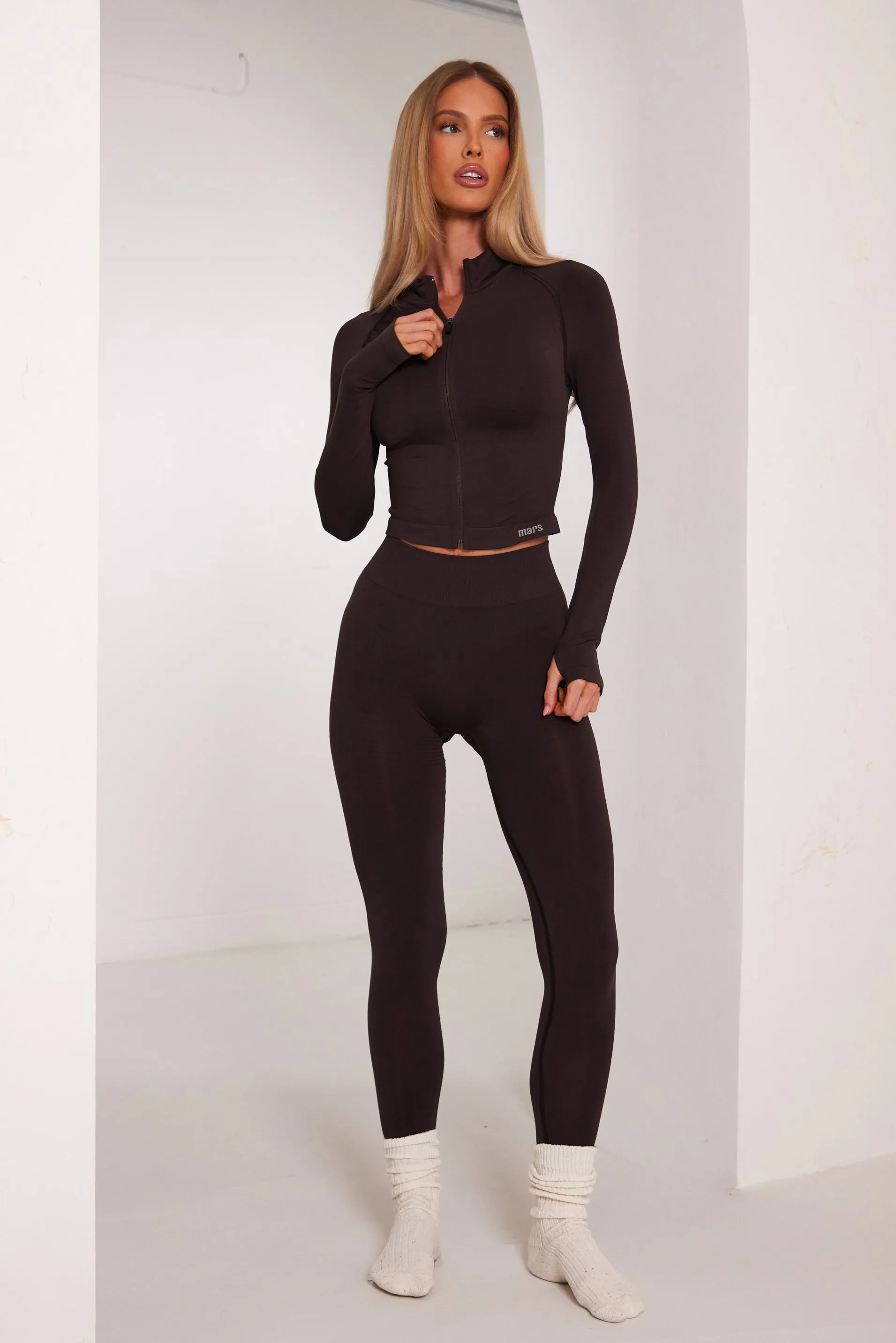 The Mars seamless sculpt leggings- Brown sold by MARS THE LABEL