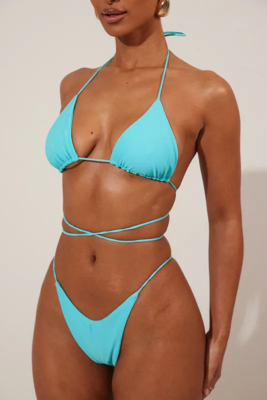 The Teeny Bikini - Aqua blue sold by MARS THE LABEL