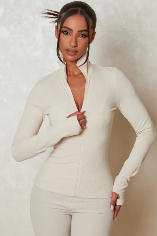 The Signature Zip Up Jacket - Cream sold by MARS THE LABEL