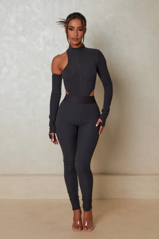 The Signature Ribbed Leggings - Charcoal sold by MARS THE LABEL