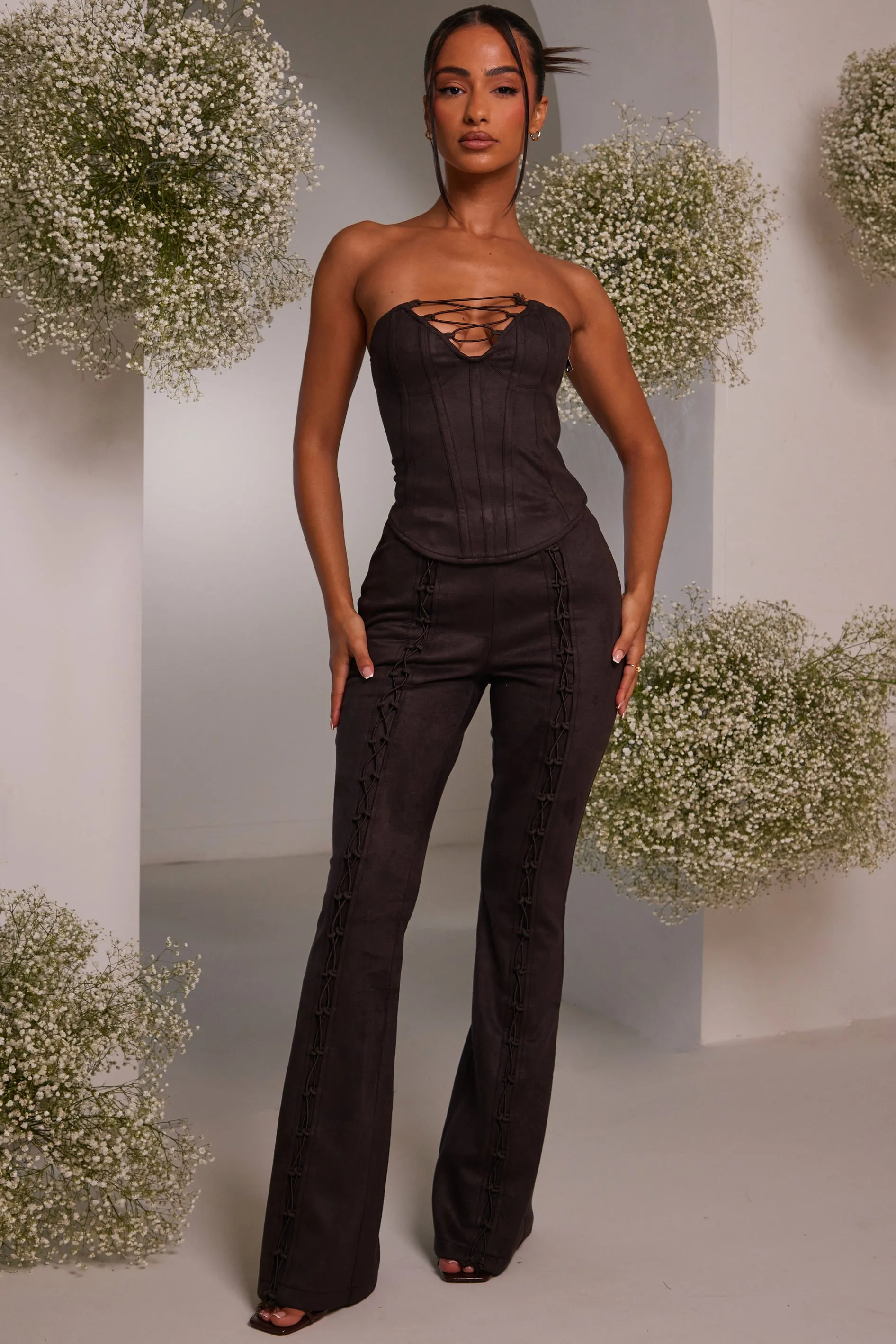 The Lace up front suede trousers - Brown sold by MARS THE LABEL product image thumbnail 2