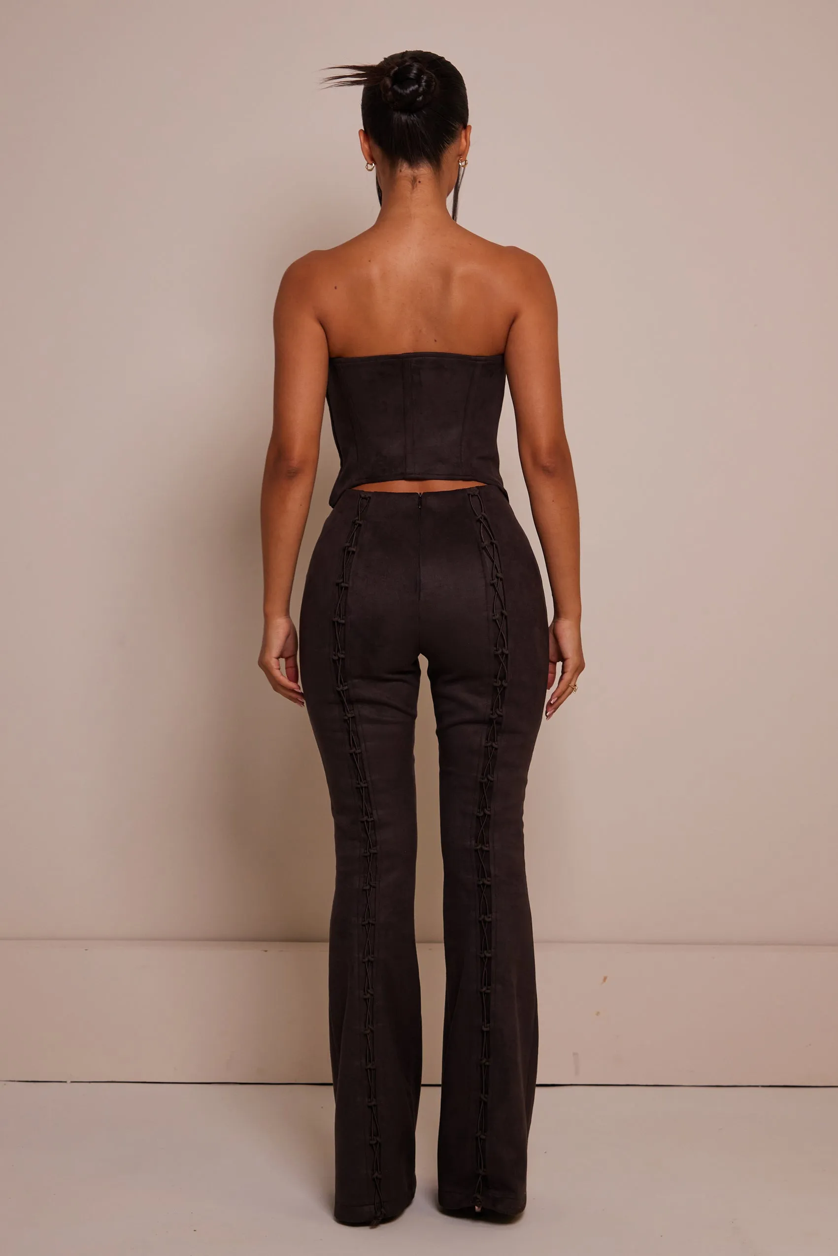The Lace up front suede trousers - Brown sold by MARS THE LABEL product image thumbnail 4