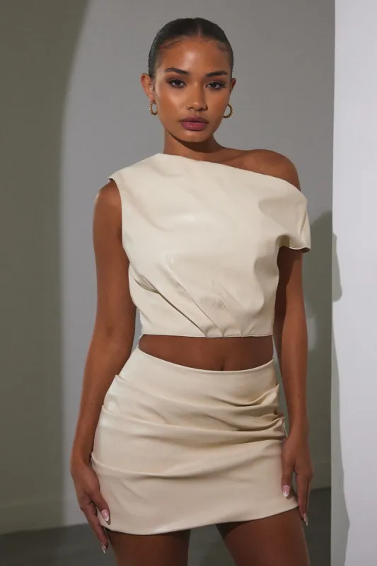 The Leather Drape Set - Cream sold by MARS THE LABEL