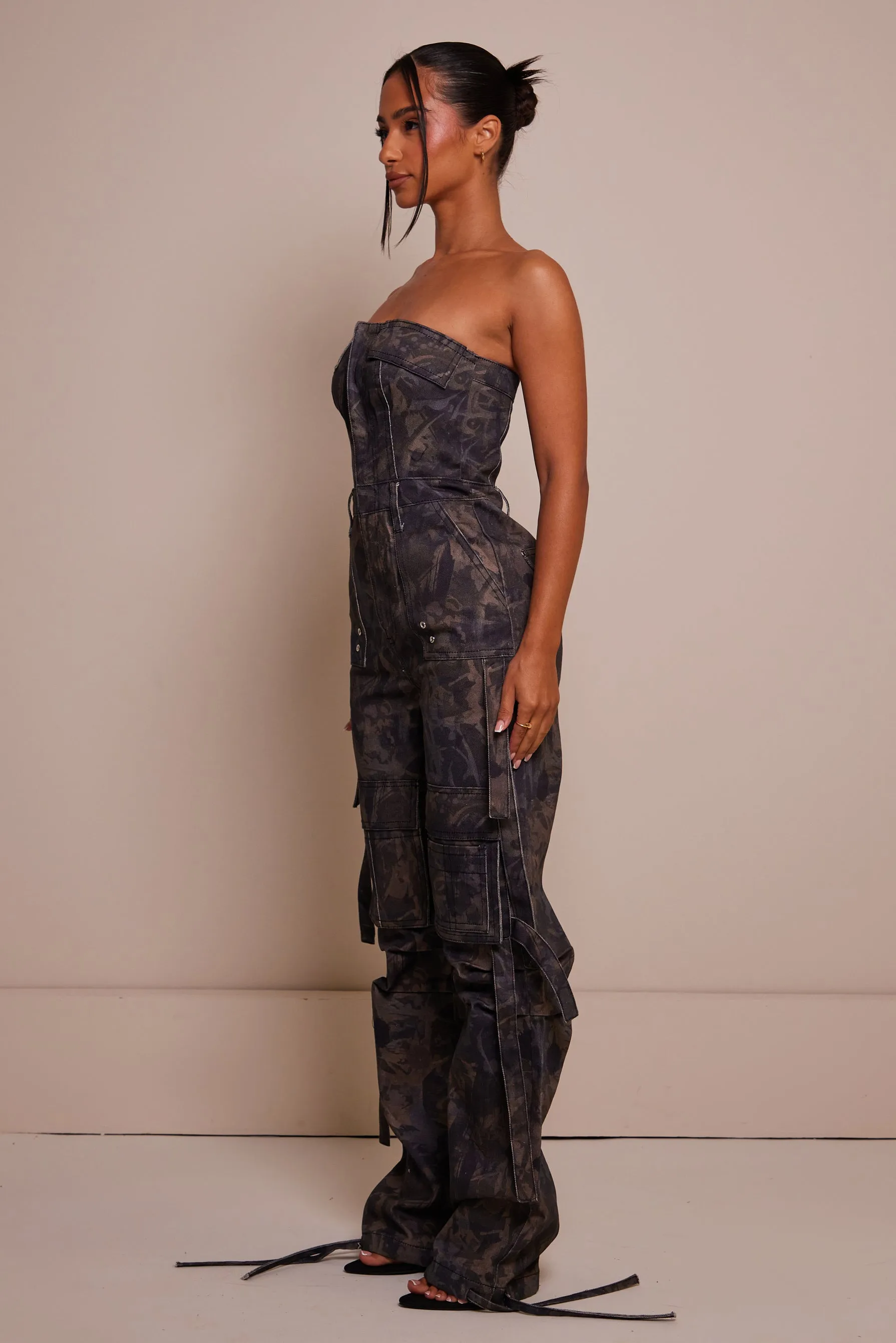 Bandeau cargo jumpsuit - Light Print sold by MARS THE LABEL product image thumbnail 4