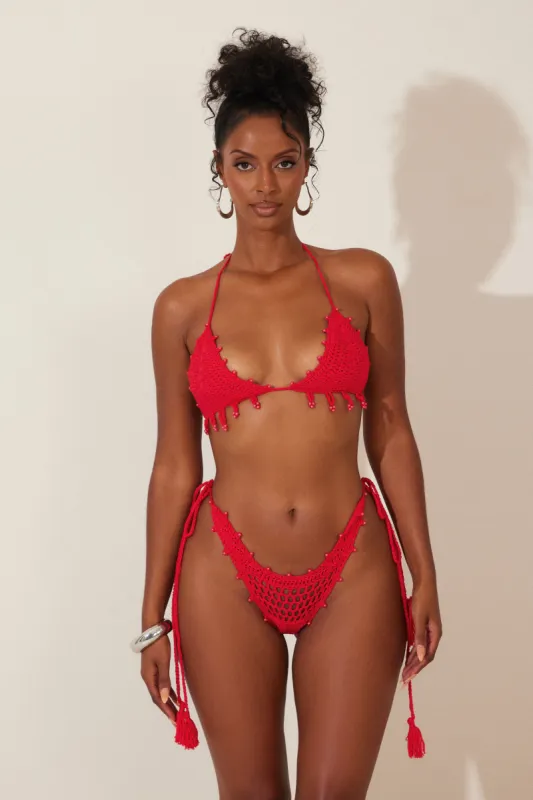 The Crochet Bikini - Red sold by MARS THE LABEL