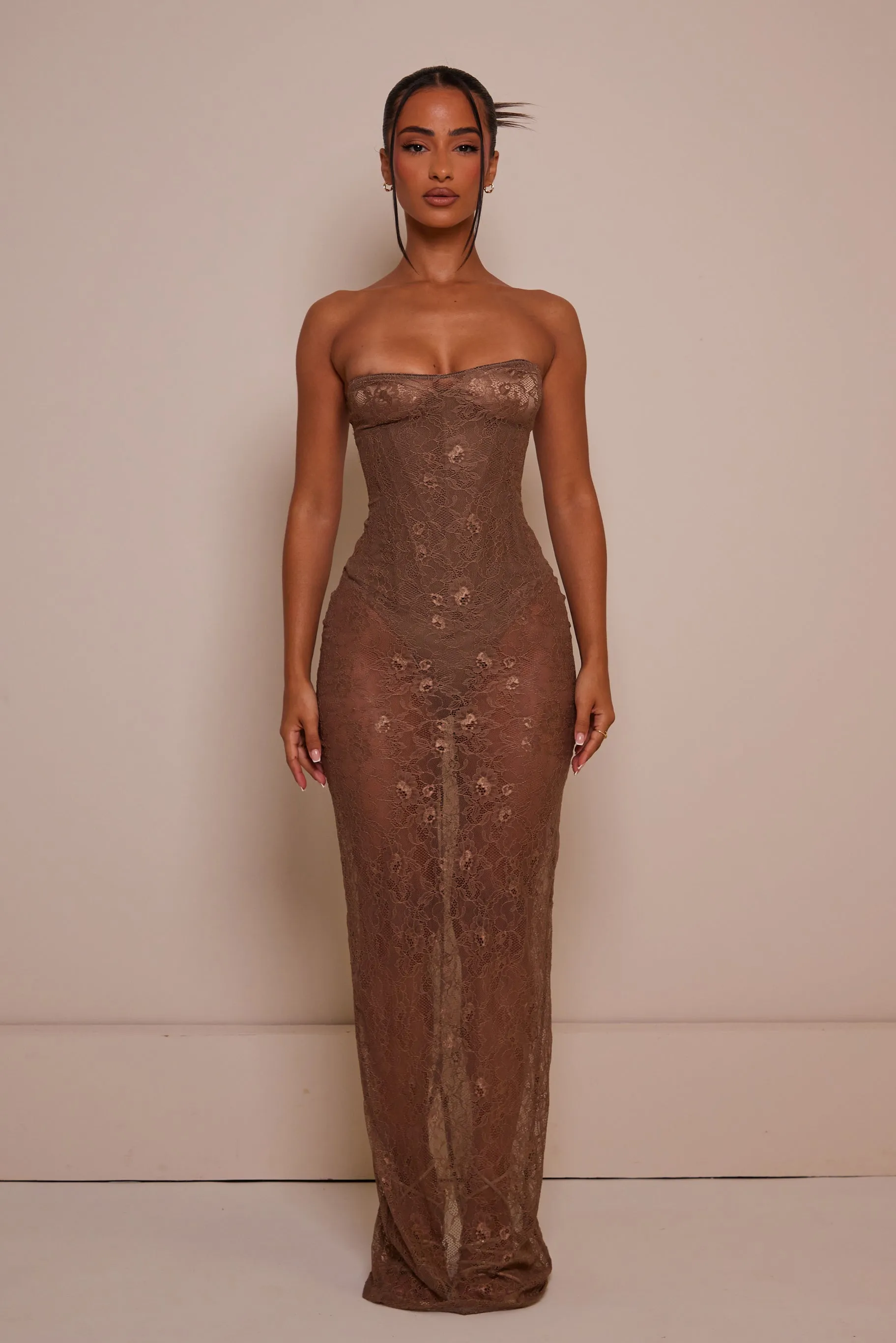 The body lace maxi dress - Brown sold by MARS THE LABEL product image thumbnail 3