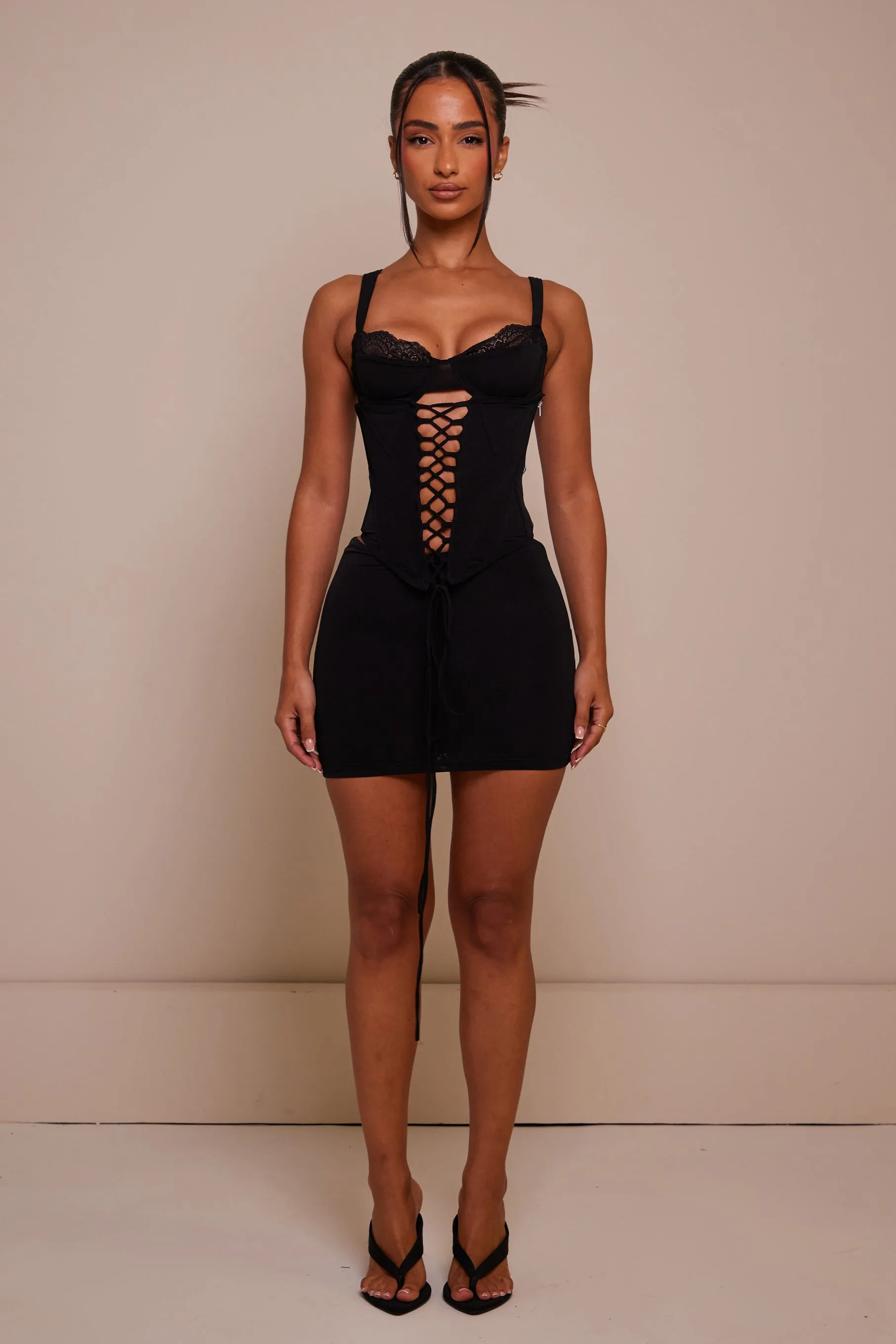 The lace cup corset set - Black sold by MARS THE LABEL product image thumbnail 2