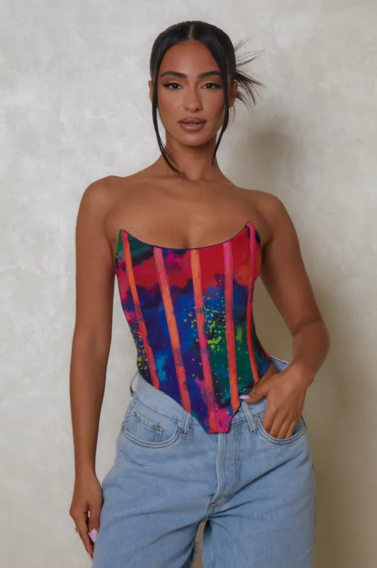 The Mars mesh corset- Print sold by MARS THE LABEL