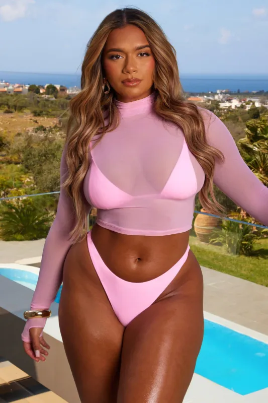 The Mesh top bikini set- Pink sold by MARS THE LABEL