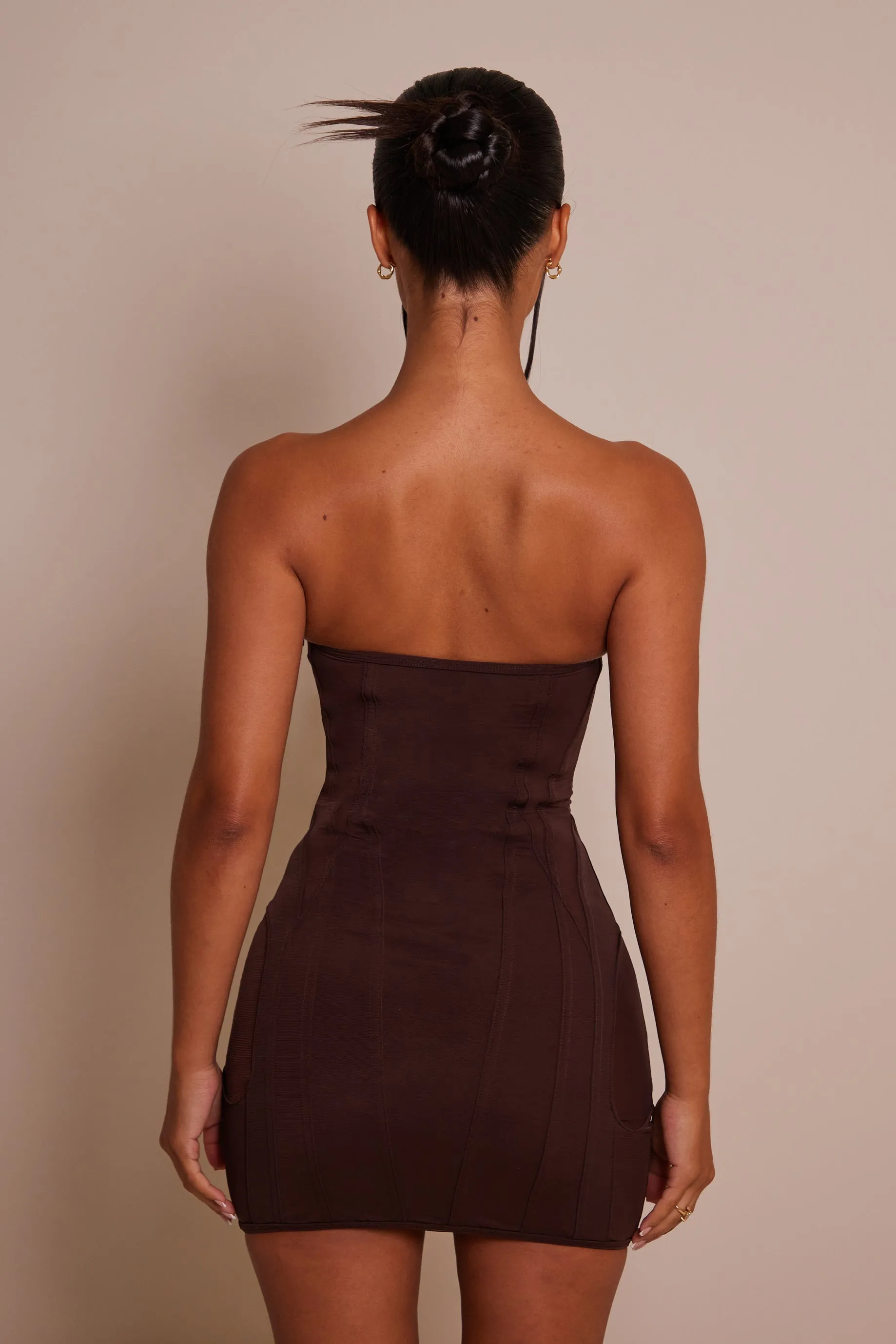 The mesh panel body dress - Brown sold by MARS THE LABEL product image thumbnail 5