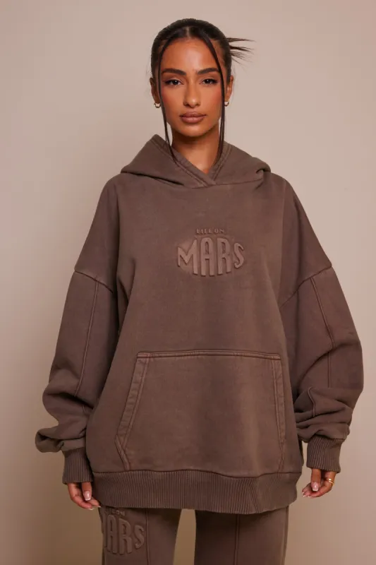 The Embossed Hoodie - Chocolate Brown sold by MARS THE LABEL
