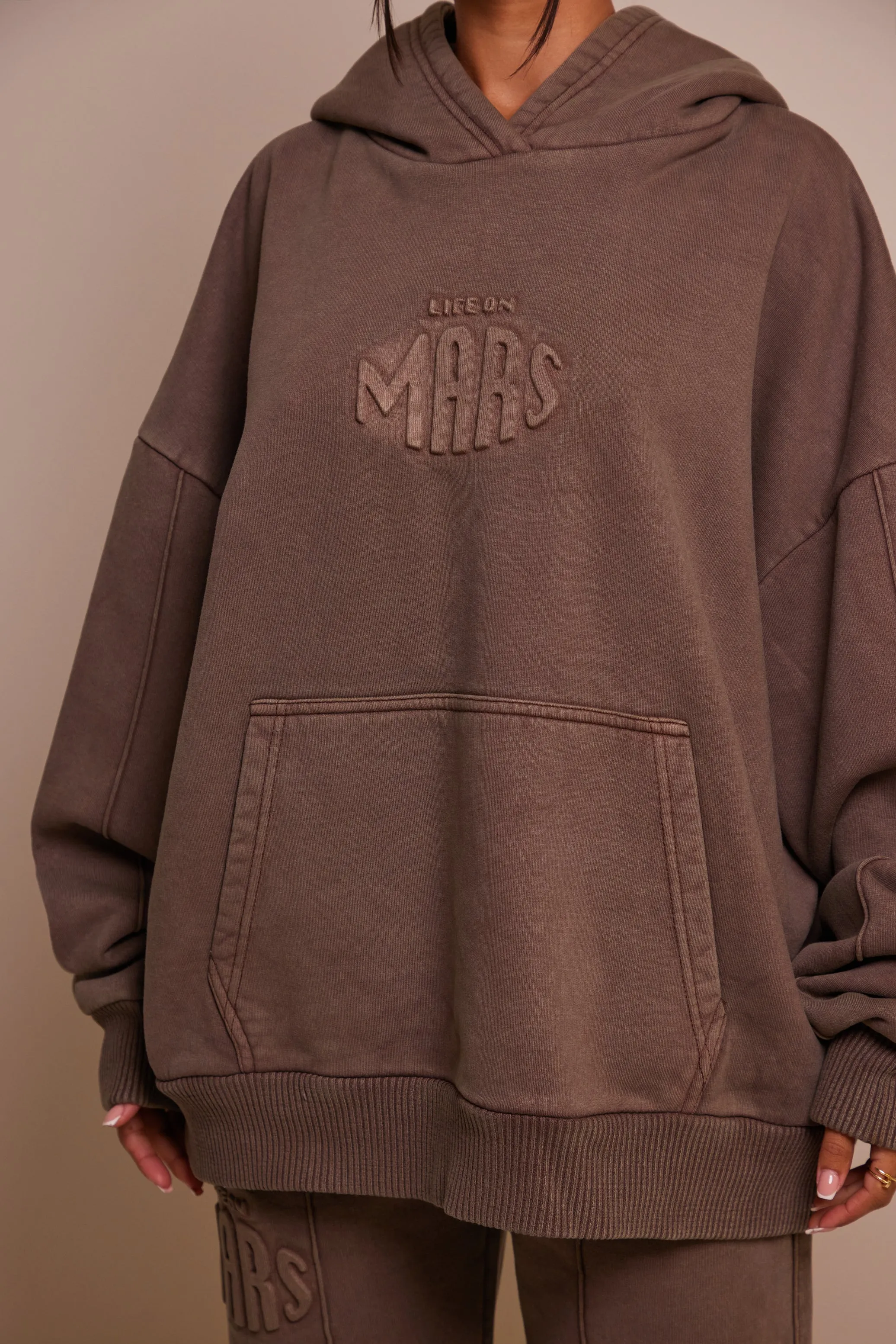The Embossed Hoodie - Chocolate Brown sold by MARS THE LABEL product image thumbnail 4